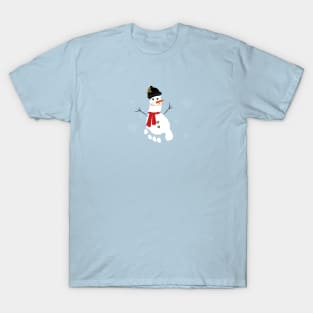 Snowman with baby foot print T-Shirt